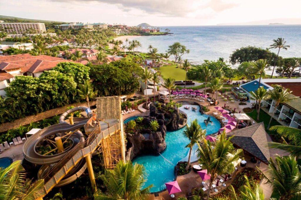 bird eye view of Wailea Beach Resort—Marriott