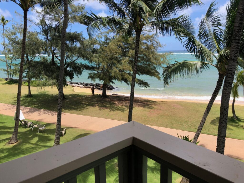 Hotel Coral Reef Resort Balcony view of the beach and trees