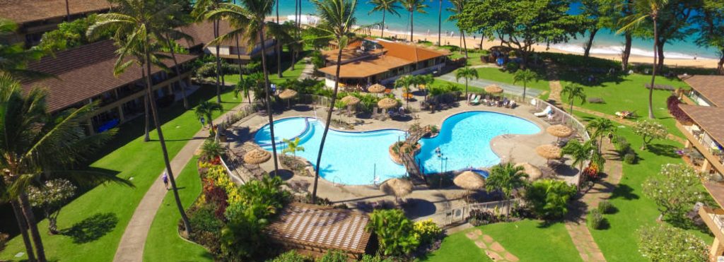 Aerial view of Maui Ka‘anapali Villas pool