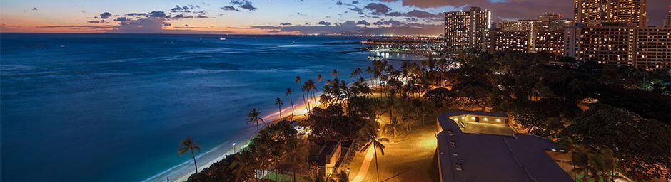 Waikiki Shore far shot view with Waikiki Beach and the ocean next to the hotel