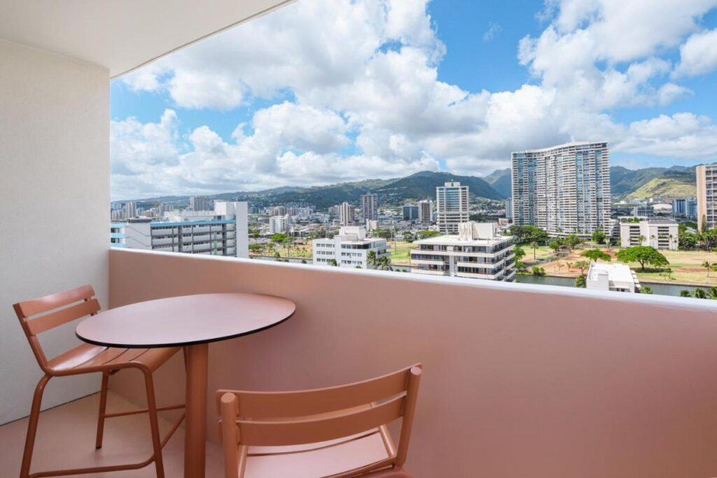 A Romer at The Ambassador's balcony view of Waikiki