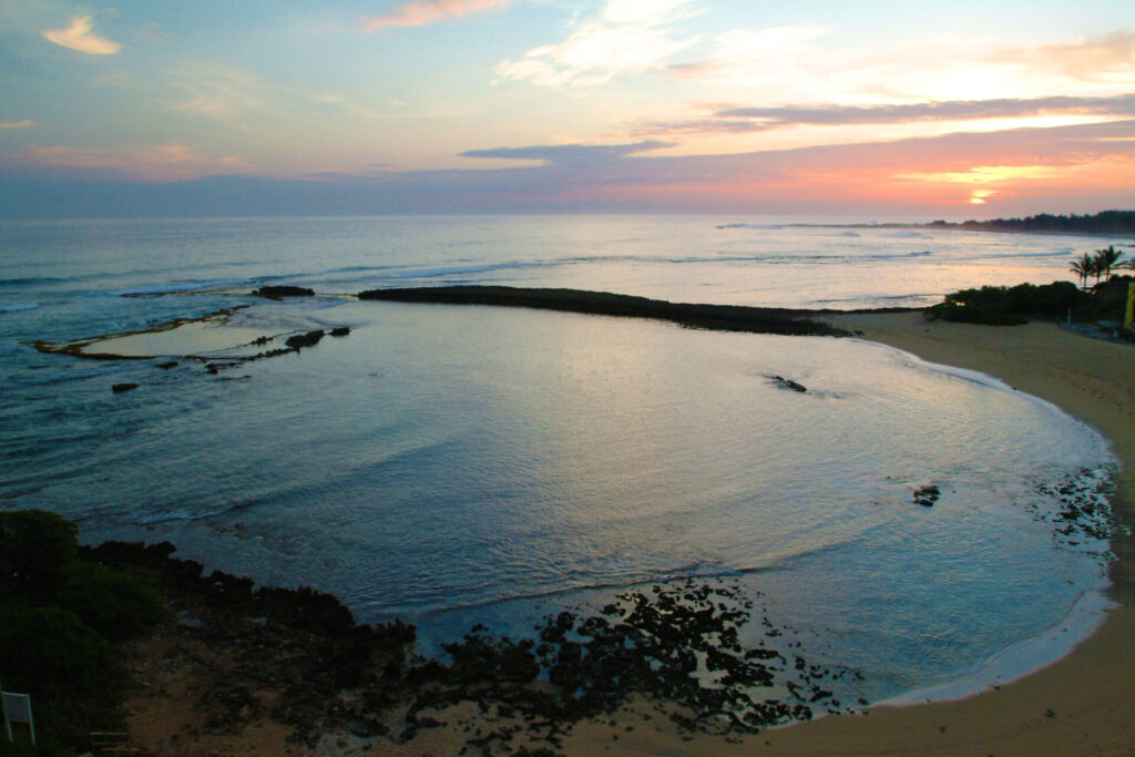 North Shore Oahu and Kuilima Cove at sunset