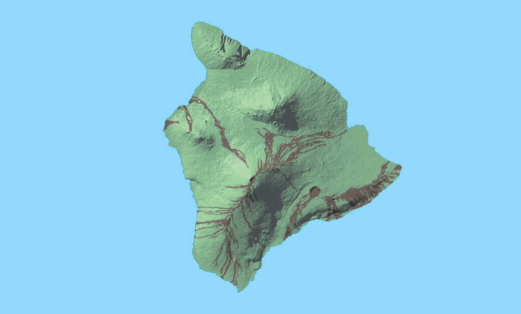 In-house map of Hawaii Island
