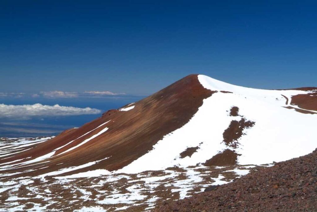 Every year Mauna Kea gets a little snow
