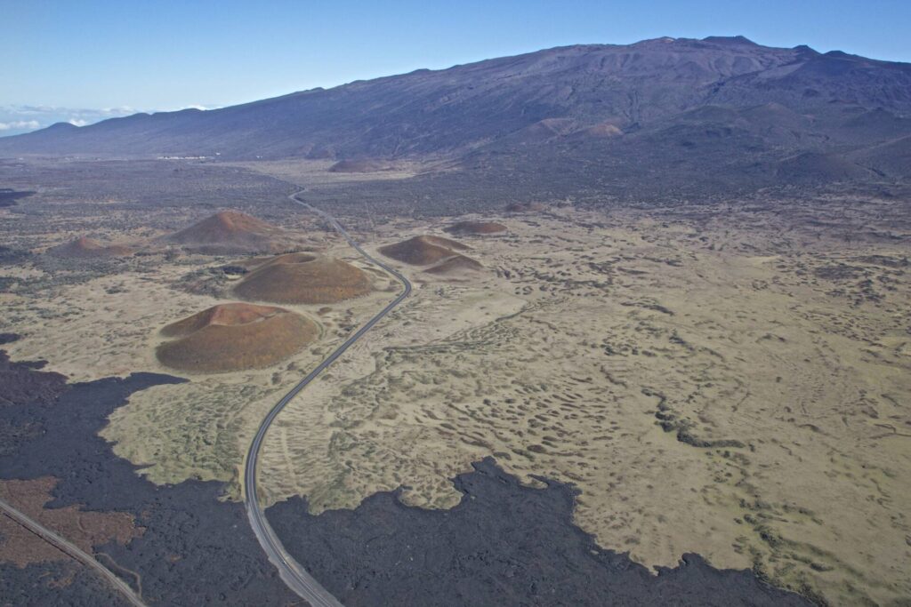 Aerial overview of Mauna Kea