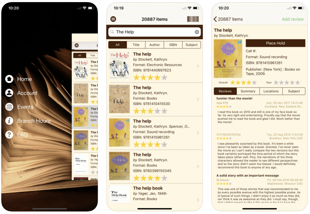 Libraries Hawaii mobile app allowing people to search for specific books or authors